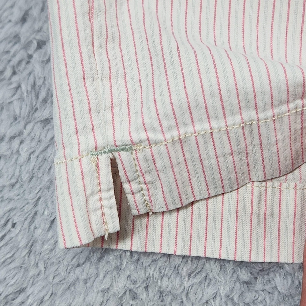 Pilcro And The Letterpress Pants Womens 32 Off White Pink Stripe Chino Cropped - Picture 8 of 16
